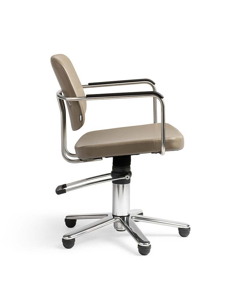 Gogo - Fauteuil de coupe beige avec base étoile chromée