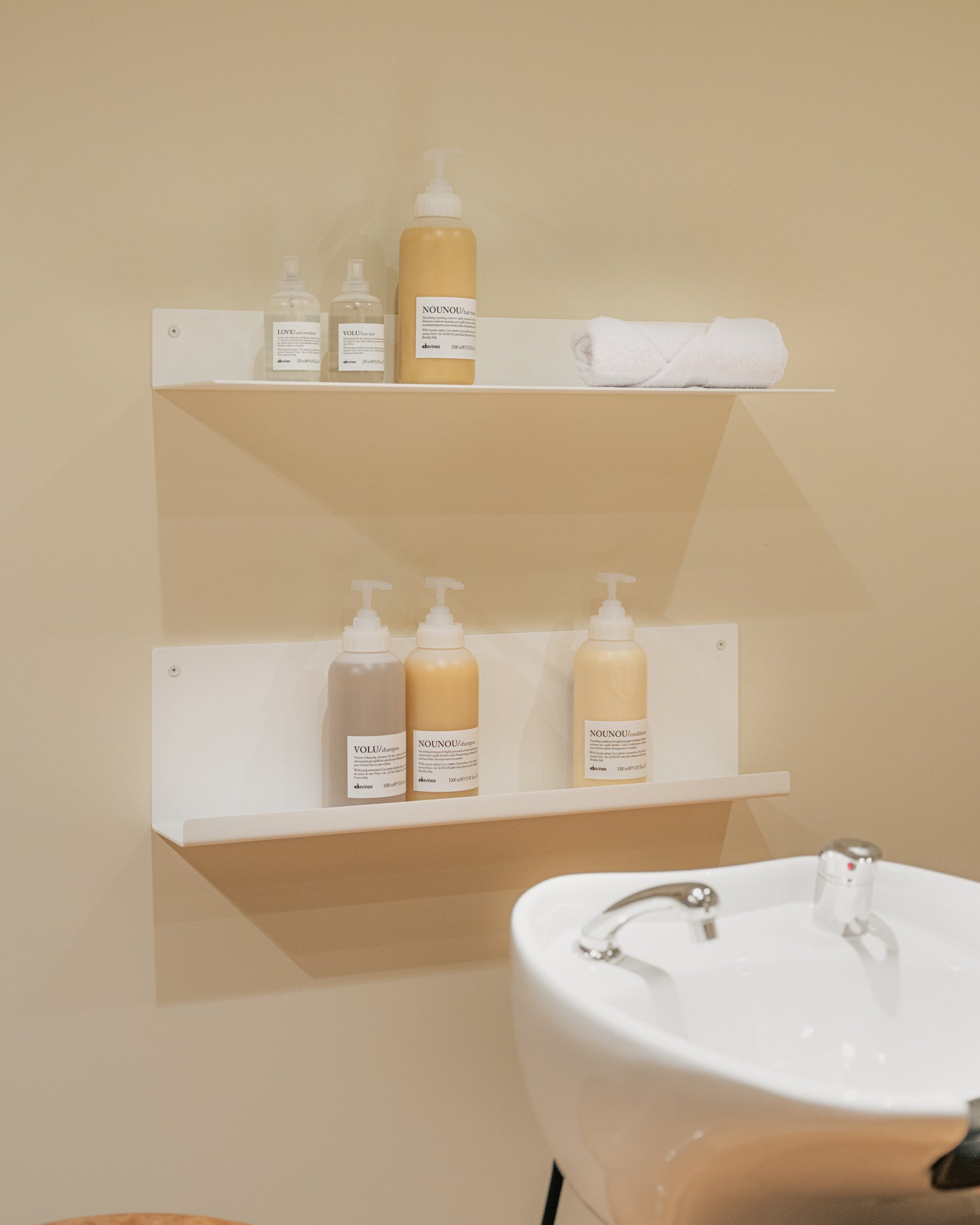 Slim White - étagère en aluminium de 76 cm, laquée blanche poudre
