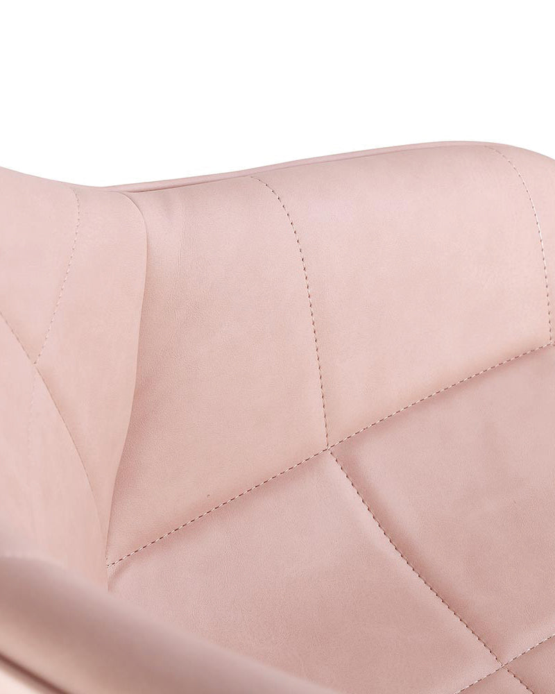 Rosie Blush - Poltrona da parrucchiere rosa - Base tonda nera