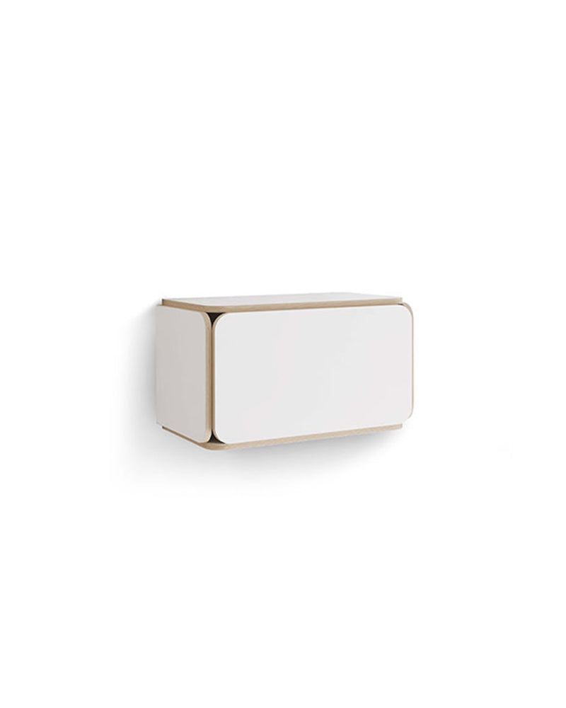 NAT - Armoire murale blanche - Bordure motif chêne - Petite