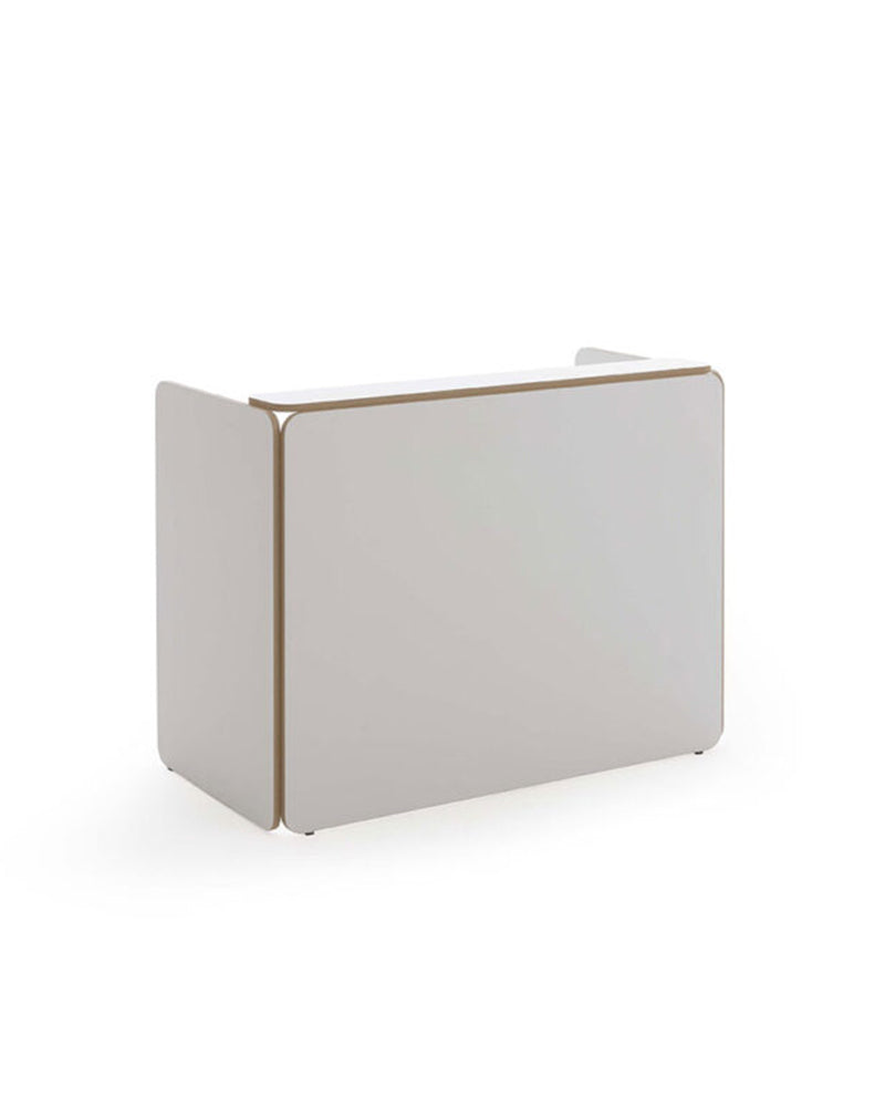 NAT - Comptoir d’accueil blanc - Bordures motif chêne