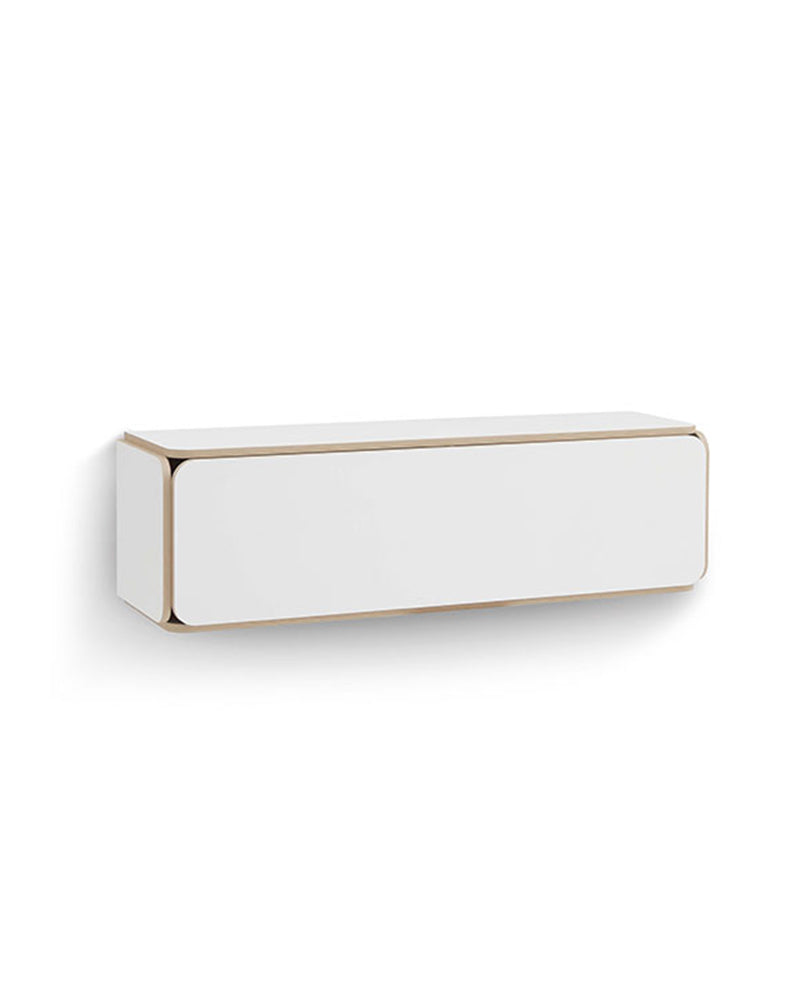 NAT - Armoire murale blanche - Bordure motif chêne - Grande