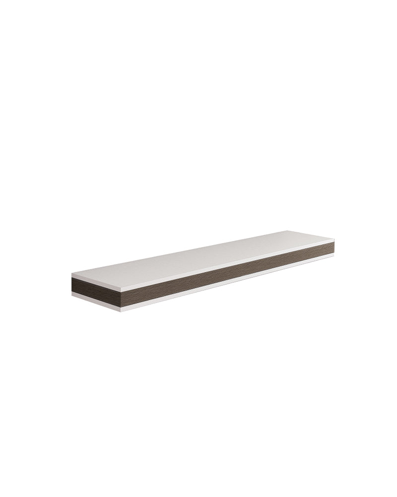 Stratos - Présentoir blanc - Bord motif bois wengé