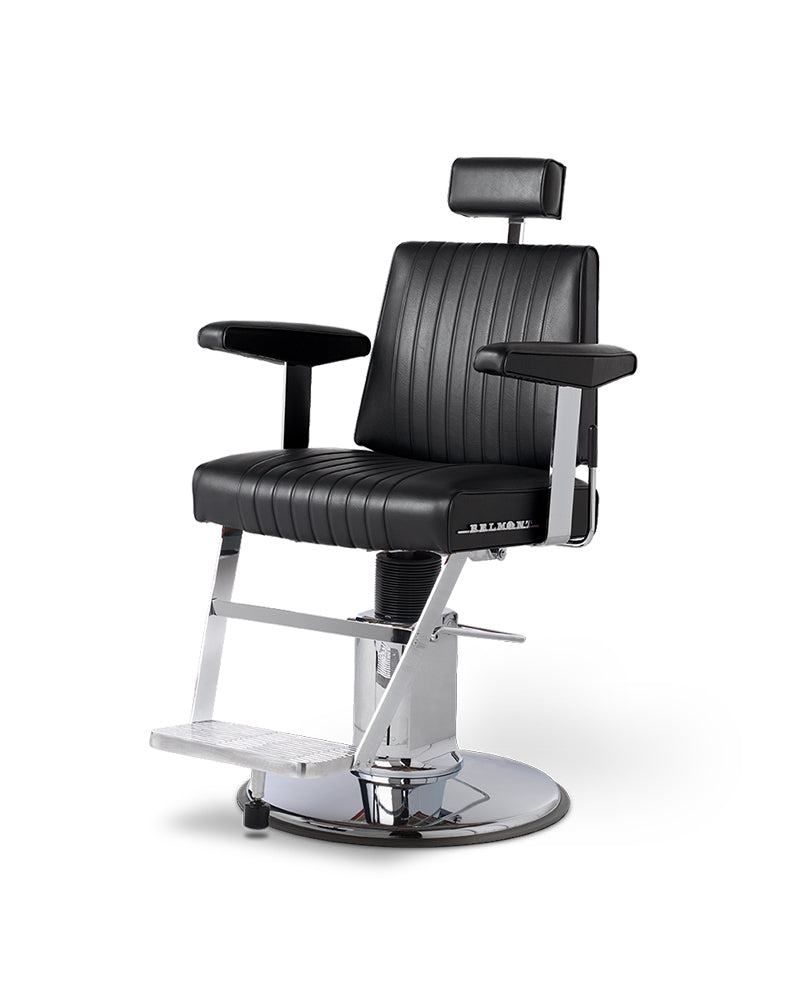 Dainty - Poltrona da barbiere nera in acciaio inox