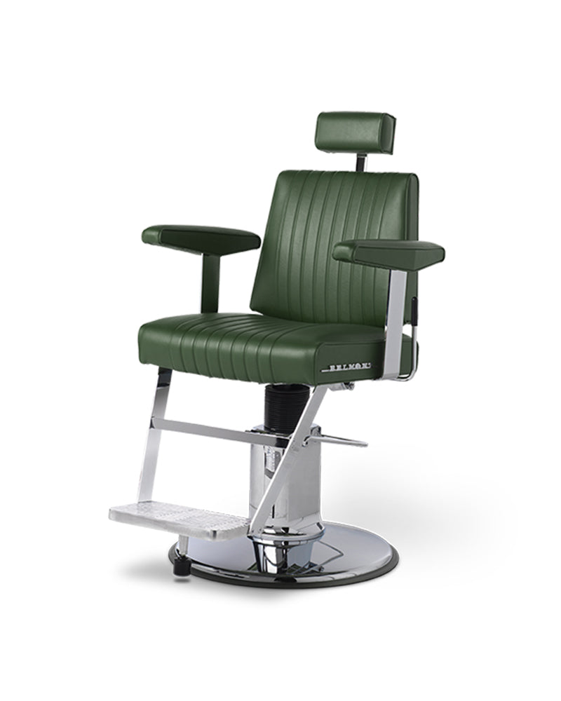 Dainty - Poltrona da barbiere verde in acciaio inox