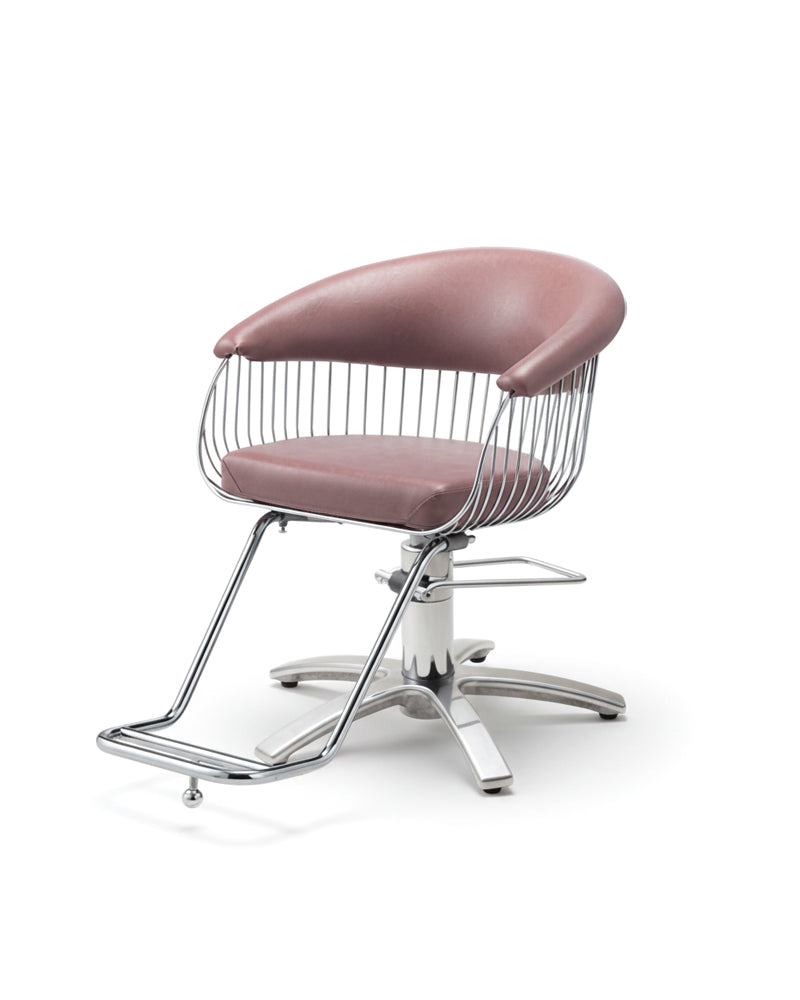 Harp - fauteuil de coiffure rose clair - base étoile chromée