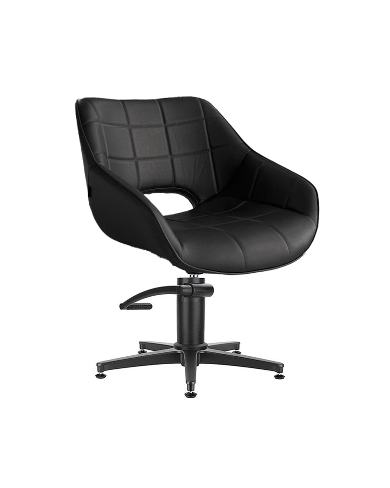 Rosie Black - Sedia da parrucchiere nera - Base a stella nera