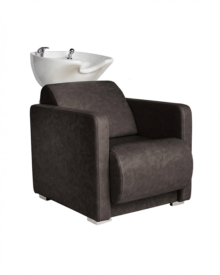 Club Texture black - Poltrona lavatesta nera con bacino bianco