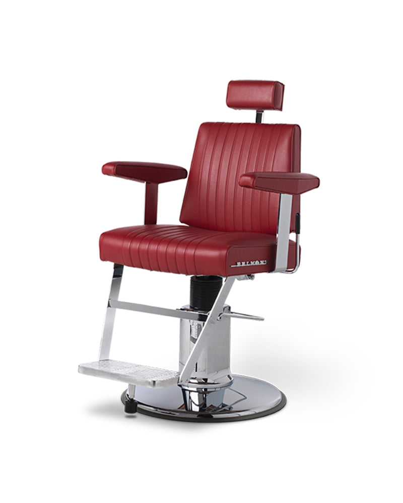 Dainty - fauteuil barbier rouge en acier inoxydable