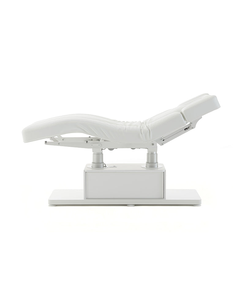 The Clair - Table de massage blanche - avec moteur - avec accoudoirs réglables