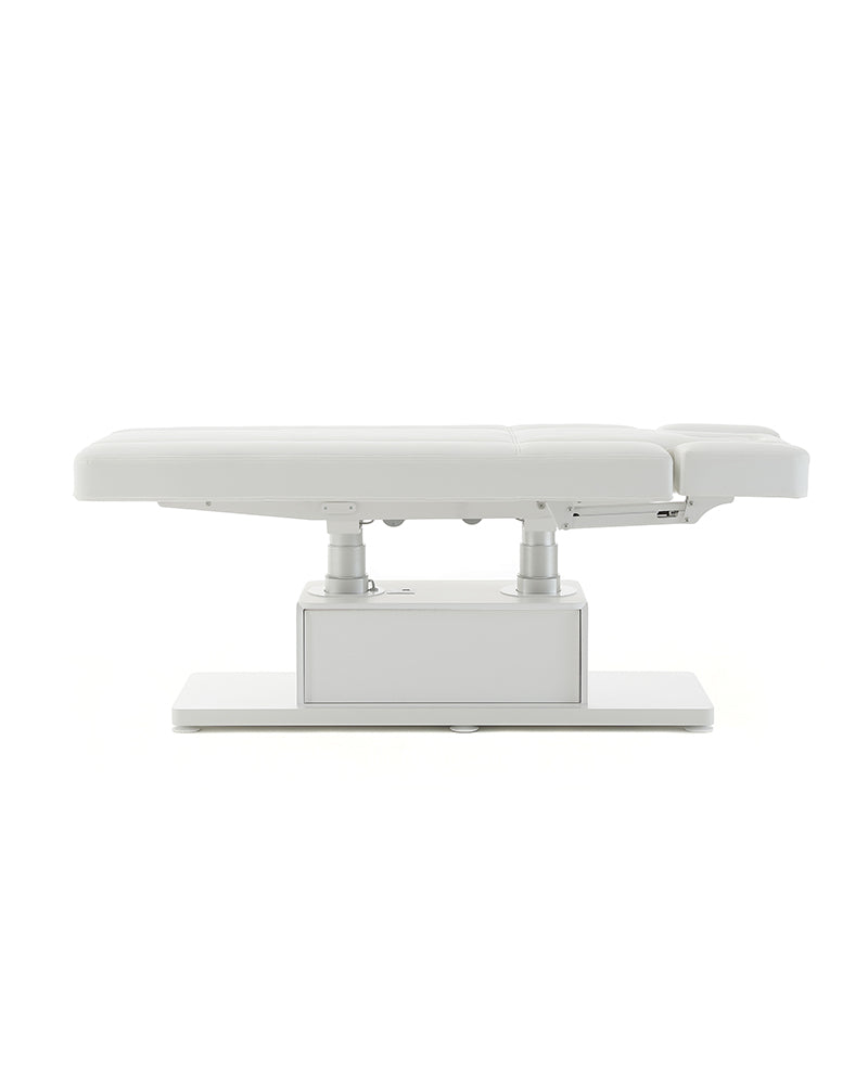 The Clair - Table de massage blanche - avec moteur - avec accoudoirs réglables