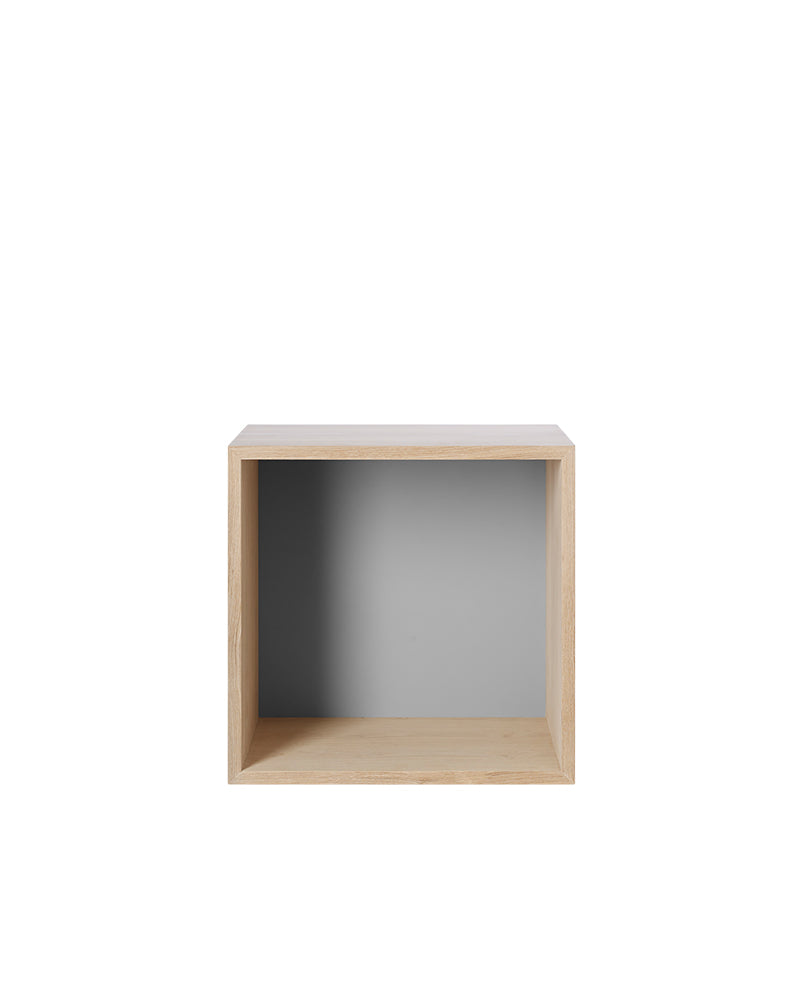 Mini Stacked - étagère murale grise - chêne
