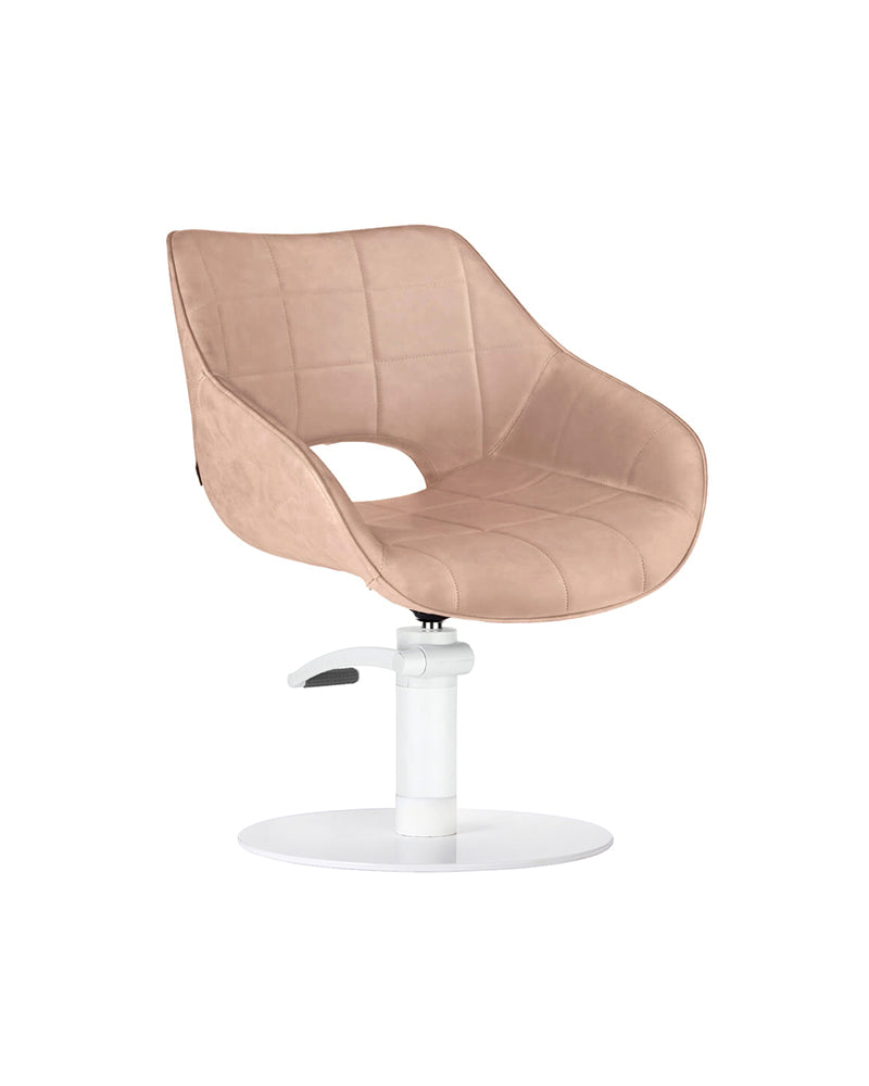 Rosie Blush - Rosa friseurstuhl - Weißer tellerfuß