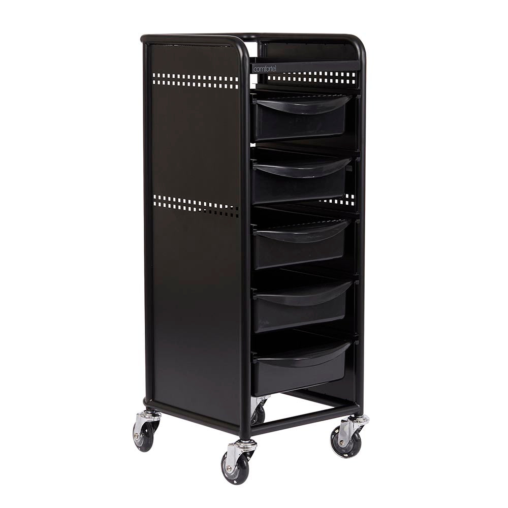 Workshop Deluxe 5 - Carrello da parrucchiere nero - 5 cassetti spaziosi