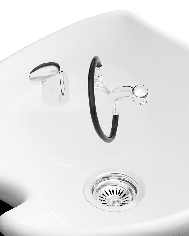 Fredda II - Bac de lavage massant noir avec cuve blanche