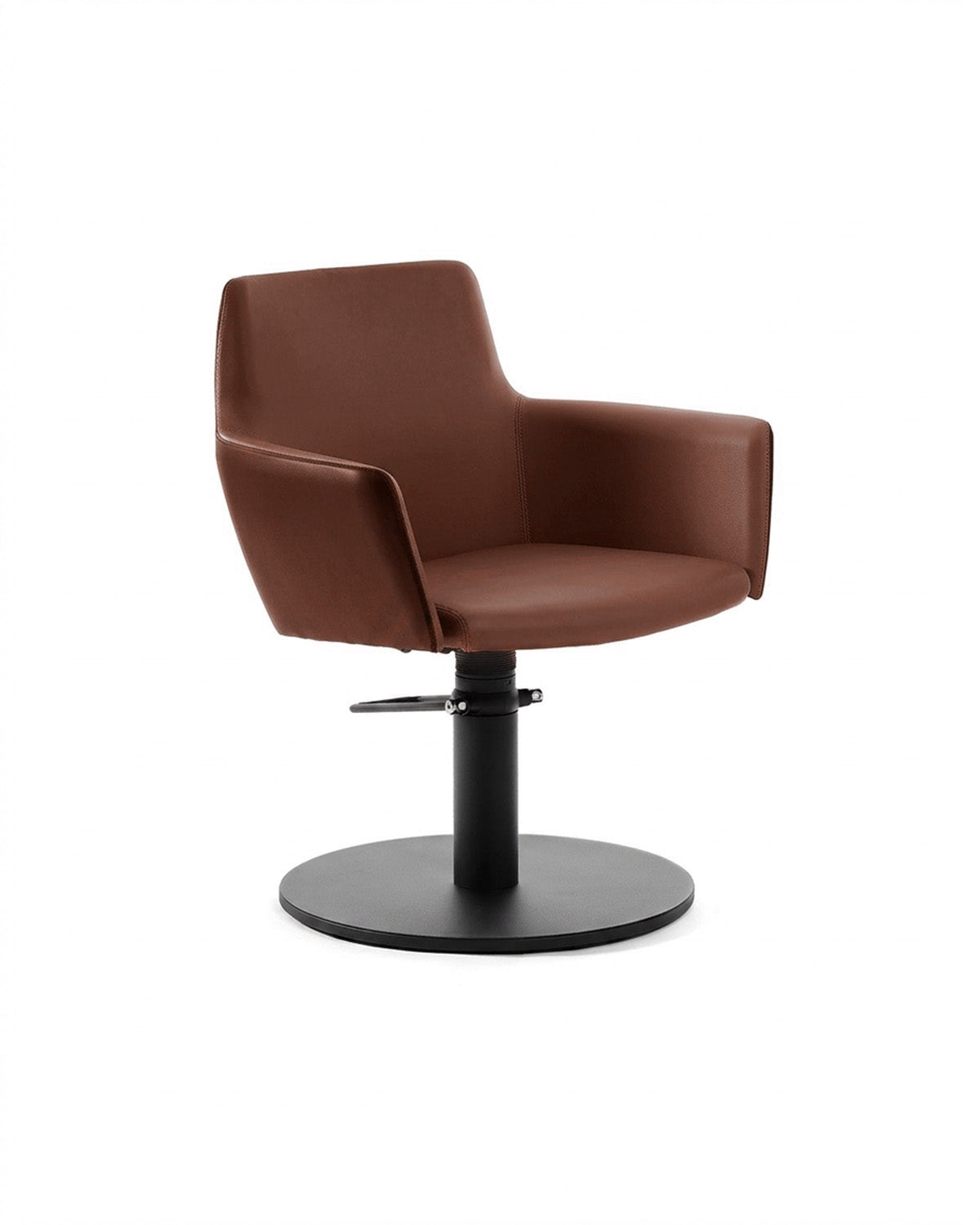 Greiner 38 - Fauteuil de coupe brun avec base ronde noire