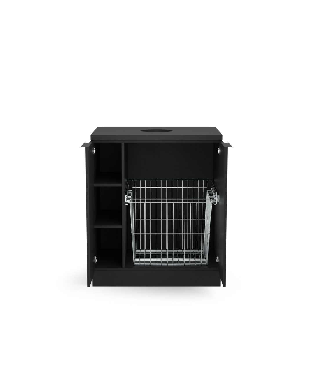 Panier à serviettes Colorbar - Armoire de lavage noire - Noir mat