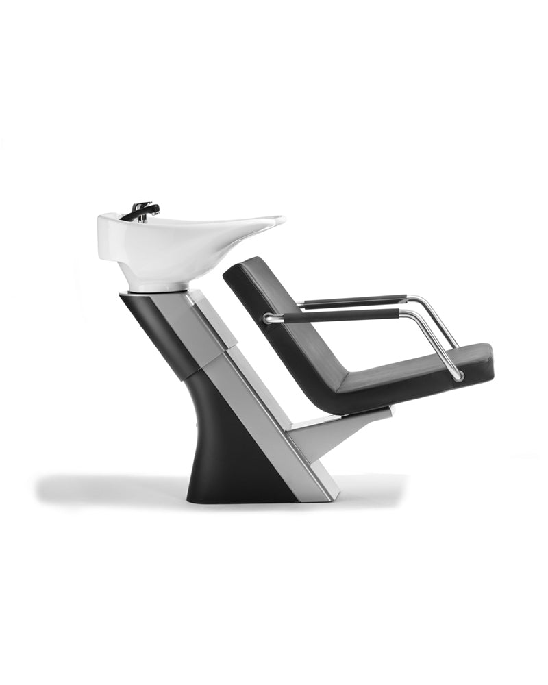 Aquascoop Brother - Poltrona lavatesta nera con bacino bianco