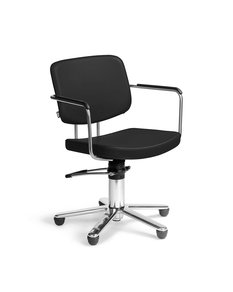 Gogo - Fauteuil de coupe noir avec base étoile chromée