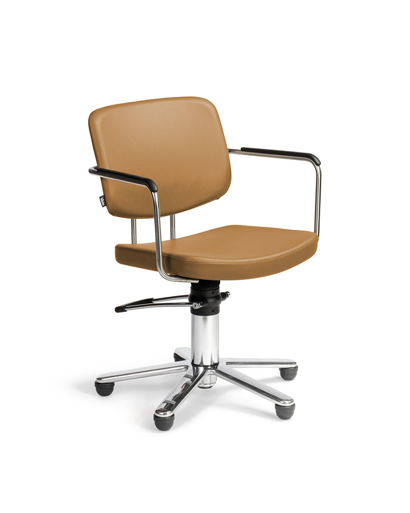 Gogo - Fauteuil de coupe jaune avec base étoile chromée