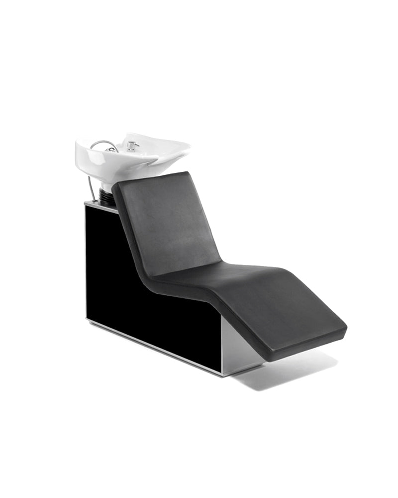 Wellness Sofa - Poltrona lavatesta nera con bacino bianco