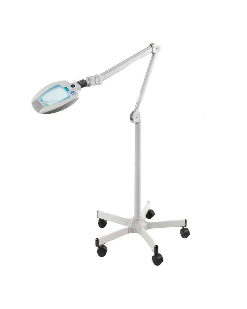 LED Lupenlampe auf Stativ mit Rollen