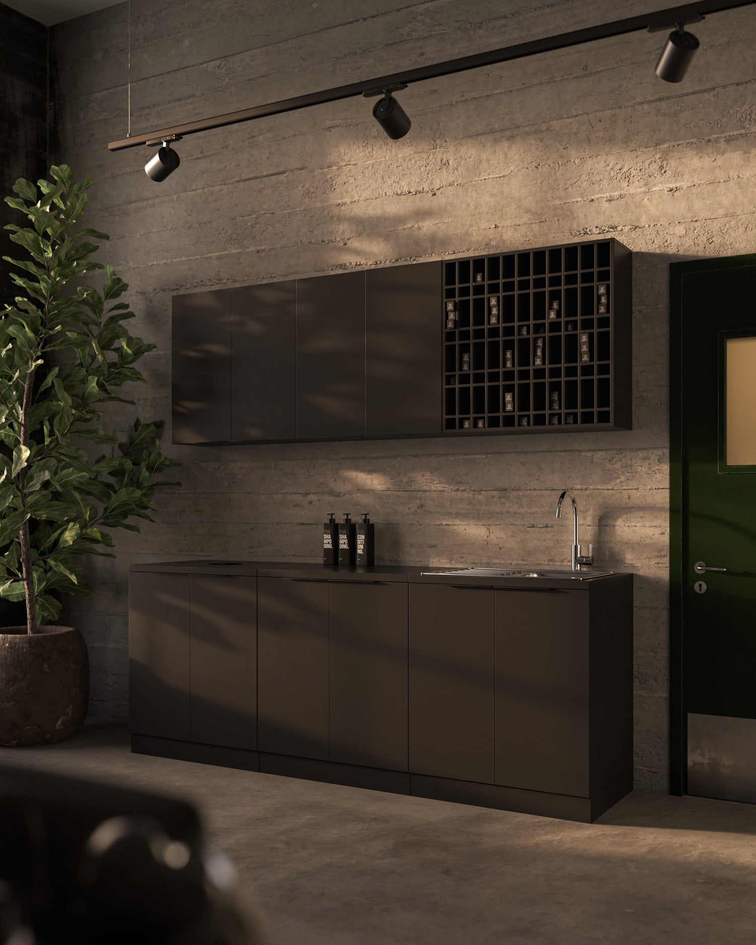Colorbar rangement pour tubes de coloration - Armoire murale - Noir