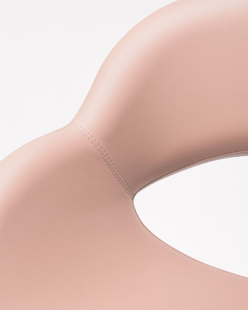 Thea - Pinker kundenstuhl mit schwarzem kreuzfuß