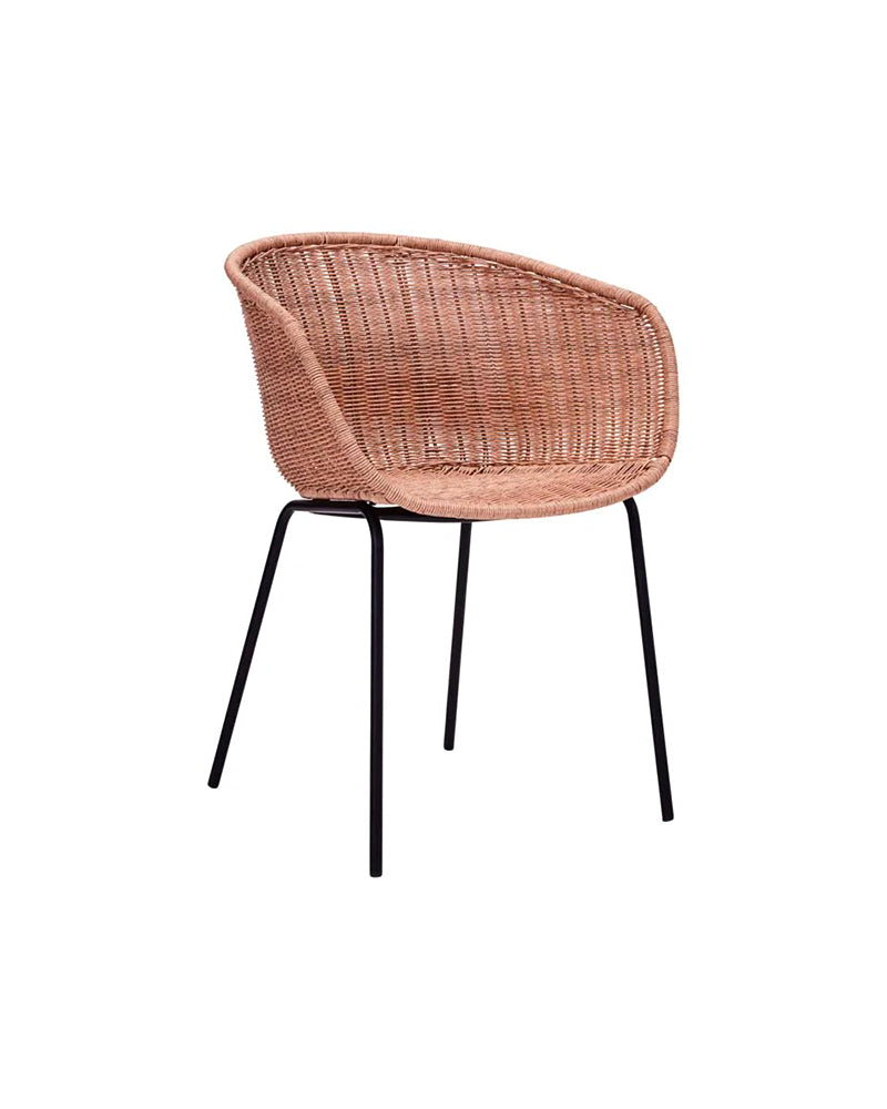 Hapur - Sedia shell color naturale - gambe nere